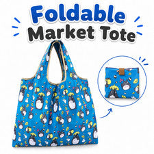 Lindo Bolso de Mano Estilo Vecino de Totoro Azul 2 Vías GRANDE Mercado Plegable