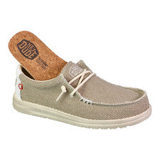 Zapatos Hey Dude Wally Braided 40003-1LB off White beige hombre mocasín
