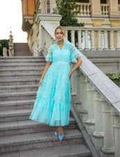 Vestido Elegante Largo Negro Moda Evento Azul Satén Vestido Plisado 05914