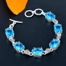 Pulsera de joyería de plata esterlina 925 hecha a mano con piedras preciosas ...