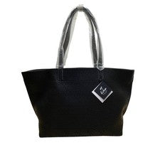 Bolso de Mano Echo Para Mujer Negro Imitación Cuero Diseño Perforado Talla L