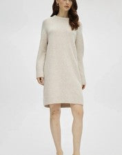Vestido suéter para mujer Dalia tejido manga larga beige talla XSM