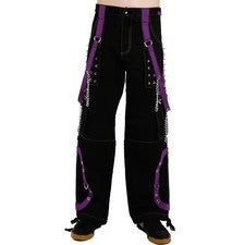 Pantalones de mezclilla góticos apocalípticos negros punk rock emo pantalones de viaje/negro/púrpura