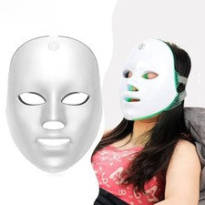 Máscara LED facial fotón de 7 colores luz roja rejuvenecimiento antiarrugas cuidado de la piel