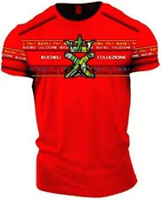 Camiseta Bucheli para hombre, estilo italiano, algodón, ajuste ceñido, elástica S M... A4.