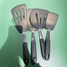 Juego de 4 utensilios de silicona con mango de acero inoxidable para uso en restaurante en casa
