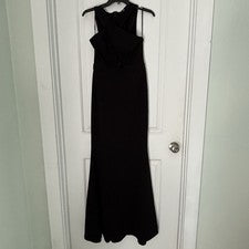 Vestido negro halter cruzado sin mangas Nova de moda para mujer talla L