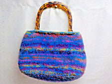 Preciosa cartera artesanal de lana de fieltro/hervida multicolor para mujer