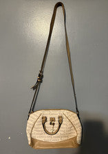 Bolso de mano Juicy Couture con asa superior para mujer beige crema logotipo bloqueo acento llave