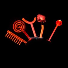 5 PIEZAS Electrodos de Alta Frecuencia Rayo Violeta/Naranja Cuidado Facial de la Piel Antienvejecimiento