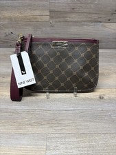 Muñequera Nine West para mujer con logotipo, granate/marrón con estampado NUEVO