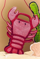 Precioso Bolso de Mano Anthropologie Maeve Rafia Sea Creature Rosa Langosta NUEVO CON ETIQUETAS 🦞🩷