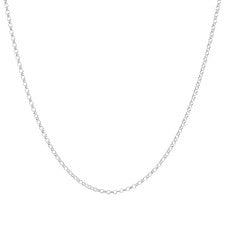 Collar de cadena Rolo redondo sólido de plata de ley 925 para mujer y niña de 2 mm