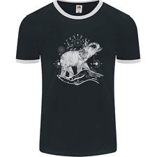 Camiseta estilo sacro elefante meditación tatuaje arte hombre timbre fotL
