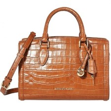 NUEVO BOLSO DE MANO MICHAEL KORS MUJER COCODRILO CUERO EN RELIEVE ZOE CASTAÑO