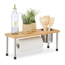 Organizador cocina portarollos soporte para utensilios 1,4 kg marrón elegante