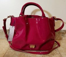Bolso Cartera Dooney & Bourke Pequeño Brenna Mujer Charol Rosa Magenta Nuevo con Etiquetas