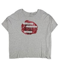 Camiseta gráfica Lira Faithfully Fearless Forever para mujer, gris, S