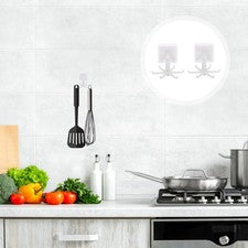 Soporte de espátula ABS reutilizable de 4 piezas con múltiples garras para utensilios de cocina blanco
