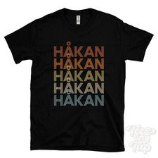 CAMISETA ESTILO RETRO REPETIDA HÅKAN para hombre y mujer novedad genial nombre regalo