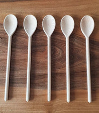 Juego de 5 cucharas de cocina de madera de haya 35 cm juego de cucharas auxiliares de cocina para cocinar haya