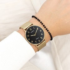 Oozoo Reloj De Pulsera Unisex Serie Vintage Analógico De Metal Dorado UOC20344