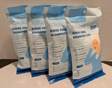 Lote de 4 tapas de champú sin enjuague Scrubzz cuidado de ancianos lavado de cabello sin agua