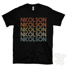 CAMISETA NICOLSON ESTILO RETRO REPETIDO Hombre y Mujer Novedad Genial Nombre Regalo