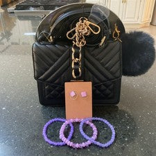 ALDO NUEVO CON ETIQUETAS Cartera con asa superior Bolso negro Cartera con cadena Bandolera y encanto Puff