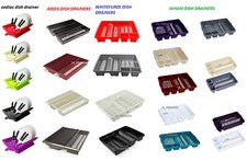 Escurridor de platos de plástico estante utensilios cubiertos plato soporte de drenaje fregadero de cocina nuevo