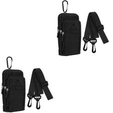2 piezas Bolso Bandolera de Nylon para Teléfono para Hombres y Mujeres Bolso de Cintura para Teléfono