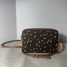BOLSO BANDOLERA NUEVO CON ETIQUETAS MICHAEL KORS JET SET MARRÓN MULTI EAST WEST ESTAMPADO AVIÓN $198