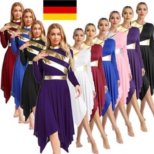 Vestido de baile de alabanza de manga larga para mujer adoración iglesia litúrgica túnica ropa de baile