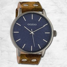 Oozoo Reloj Pulsera Hombre Relojes Analógico Cuero Camuflaje Amarillo