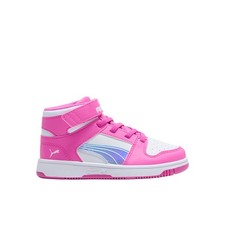 Zapatillas PUMA Rebote Layup Rosa Iridiscente Con Cordones Jóvenes Niñas Rosa, Blanco Cas