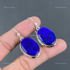 Venta de San Valentín Piedra Lapislázuli Plata Esterlina Pendientes Colgantes Joyería
