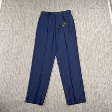 Pantalones de vestir Danieli 32 azul Super 100s Lanificio Valdastico lana pantalón italiano