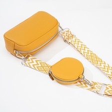Bolso Bandolera de PU para Mujer Correa Ancha Bolso de Hombro Monedero