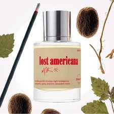 Botella Lost Americana 50 ml terrosa picante 3 aromas Mgk celebridades colaboración perfume dura