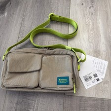 Bolso Bandolera Lululemon Multi-Bolsillo 2.5L SHOK/SOUR Roble Transparente Beige Viaje Nuevo con Etiquetas