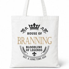 Bolso de Mano BRANNING Family Surname House Of White Algodón