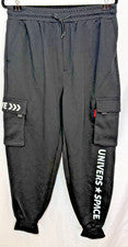 Joggers cargo negros "UNIVERSE SPACE" para hombre talla 4XL