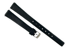 Correa de reloj delgada 12 mm PVC negro liso para Casio, Timex y otros relojes