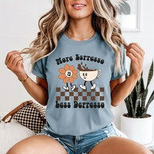 Camiseta More Espresso Less Depresso Café Humor Mujer Estilo Retro