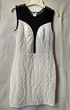 Vestido lápiz Timing para mujer S tejido blanco con inserción de red transparente delantero y trasero nuevo sin etiqueta