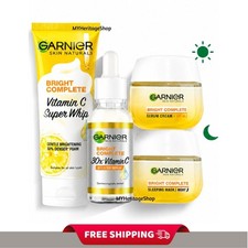 Garnier Bright Completo Vitamina C Cuidado Facial Set 4 en 1 Suero Crema Espuma Mascarilla