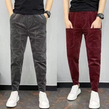 Hombres Niños Pana Pantalones Cónicos Pantalones Carga Informales Deportes Cómodos Moda