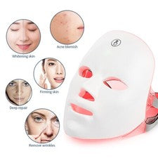 Mascarilla facial fotón luz LED de 7 colores rejuvenecimiento piel terapia facial antienvejecimiento