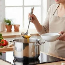 Juego de 2 cuchara de sopa y espumador de ranuras de acero inoxidable para uso en cocina