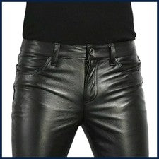 Choice Pantalones de Cuero PU Para Hombre Moda Estilo Rock Club Nocturno Pantalones de Baile Para Hombre